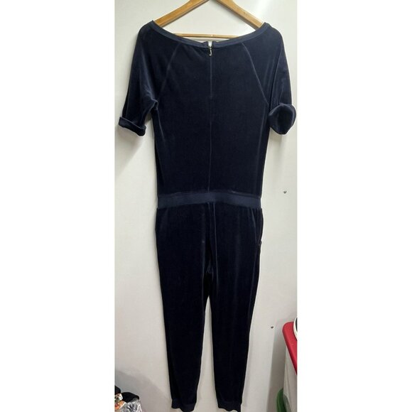 Juicy Couture Y2K Navy Blue Velvet Jumpsuit Size Small Woman’s - Picture 5 of 10